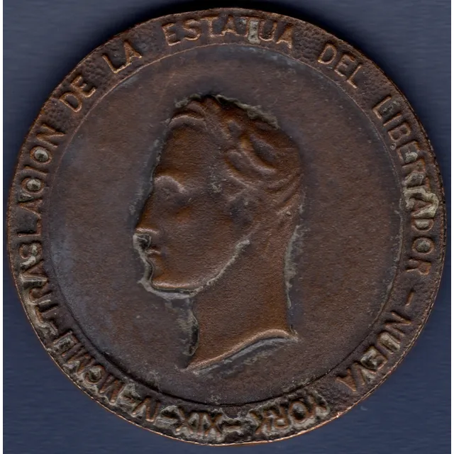 Medalla Traslación De La Estatua De Simón Bolívar Nueva York