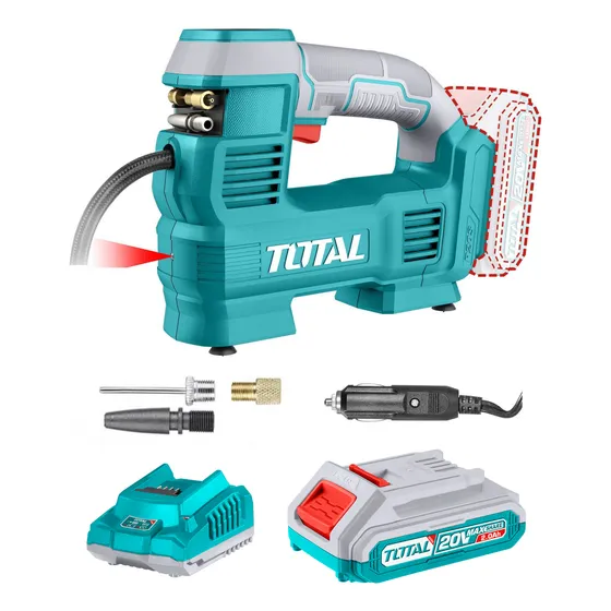 Inflador Compresor Inalámbrico 20v Total, Batería Y Cargador Turquesa No Aplica