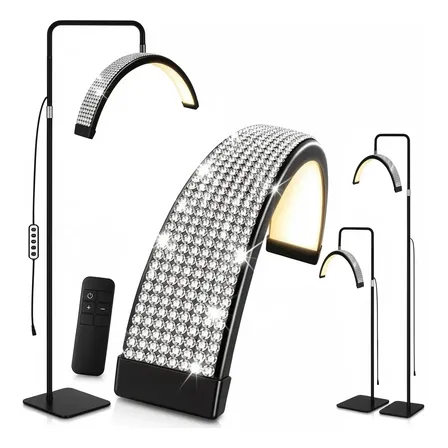 Luminaria De Chão Led Meia Lua Com Diamante Luz Regulável