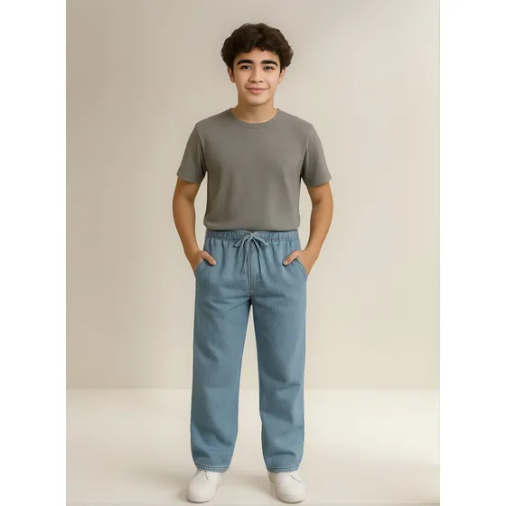 Calça Jeans Infantil Juvenil Balão Boca Larga C/elastico