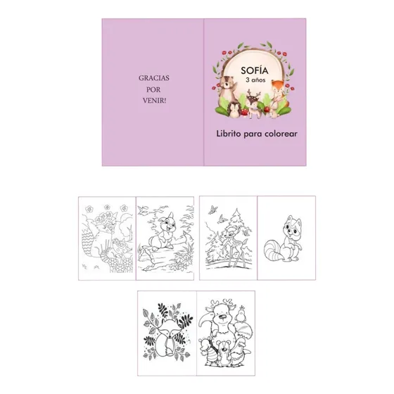 Mini Libritos Para Colorear Personalizados + Lápiz X 10 U.