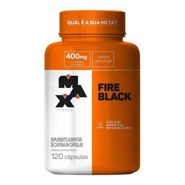 Suplemento En Cápsula Max Titanium Termogênico Cafeína De Fire Black 60 Cáps Max Titanium ...