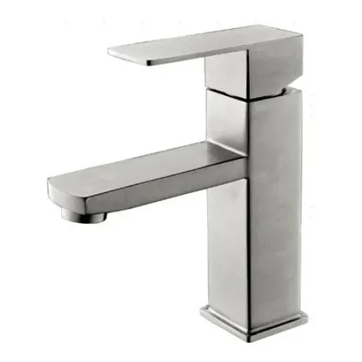 Llave De Lavamanos Monomando Acero Agua Fria Y Caliente