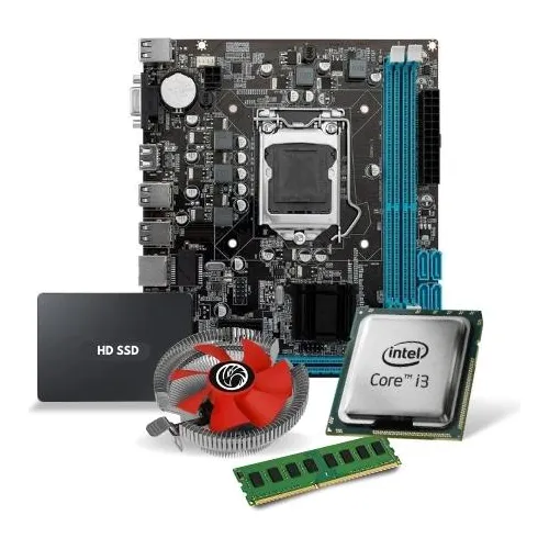 Kit I3 7100 Intel+ Pl Mãe H110 + 16gb Ddr4 + Cooler+ Ssd 240