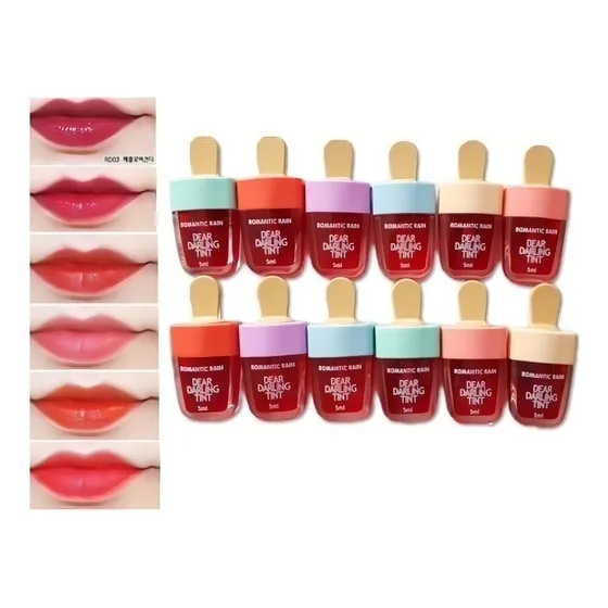 Tintas Labial Forma De Paleta Coreanas Maquillaje 12 Piezas Color Diferentes Tonos