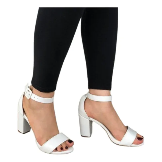 Sandalias Elegantes De Tacón Medio Para Dama