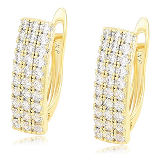 Aretes Oro 14k Laminado Swarovski Arracada Hermosos Finos Aretes Oro 14k Laminado Swarovski Arracada Hermosos Finos