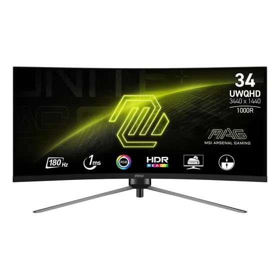 Msi Mag345cqr, Monitor De Computadora Uwqhd X De 34 Pulga. Color Negro
