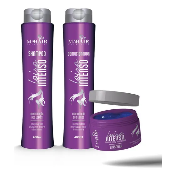 3 Kit Tratamento Matizador Loiro Intenso Mahair C/9 Itens