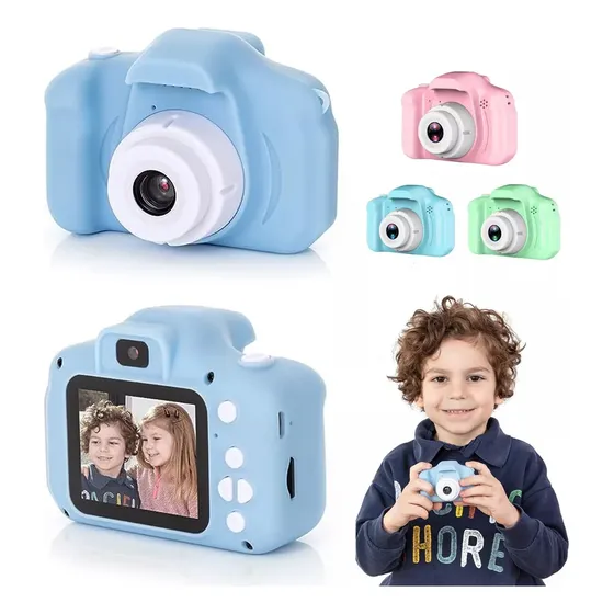 Mini Camara Fotos Digital Infantil Recargable Filma Juegos Color Celeste