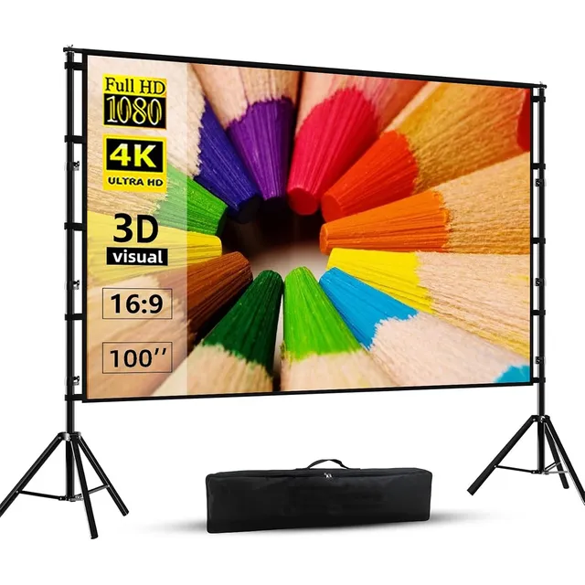 Pantalla De Proyección 100 Pulgadas 16:9 Plegable Portátil