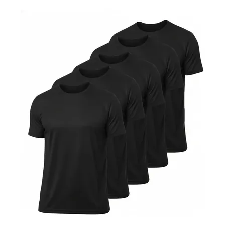 Kit 5 Camisetas Dry Fit Lisa Masculina Basica Academia