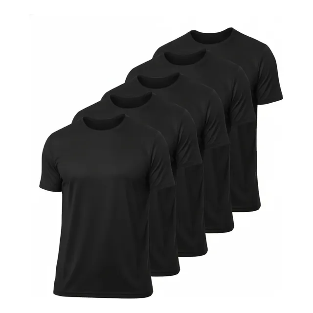 Kit 5 Camisetas Dry Fit Lisa Masculina Basica Academia
