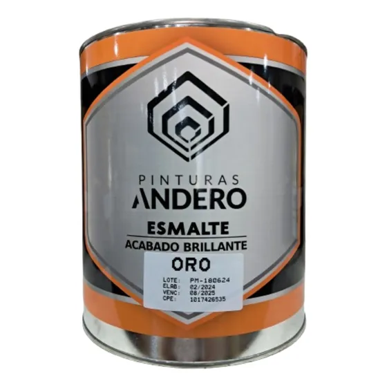Pintura De Esmalte Color Oro (dorado) 1/4 De Galon