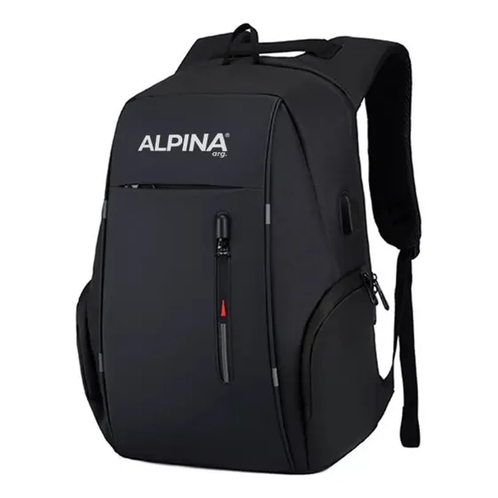 Mochila porta notebook Alpina 1322 color negro diseño antidesgarro 30L