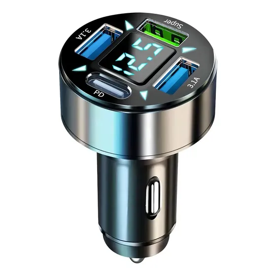 Carregador Veicular Usb Tipo C 48w Carga Rápida Qc 3.0 Black