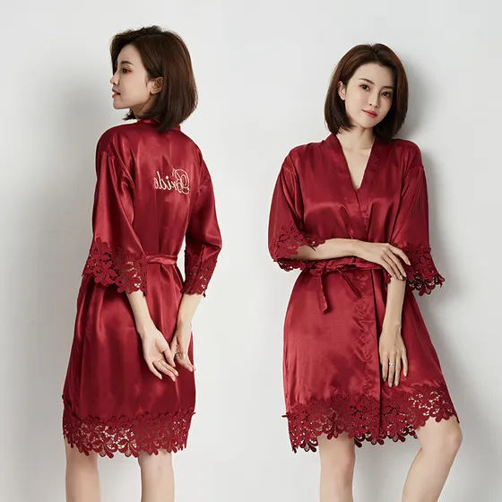Bata De Novia Bordada Para Madre Novia, Kimono De Encaje Par