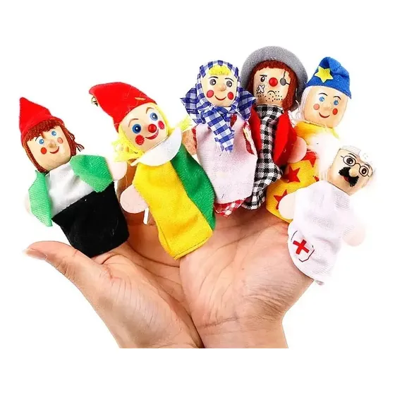Titeres Infantil Madera Para Cuentos Juguete Didactico 6 Pza Color Multicolor
