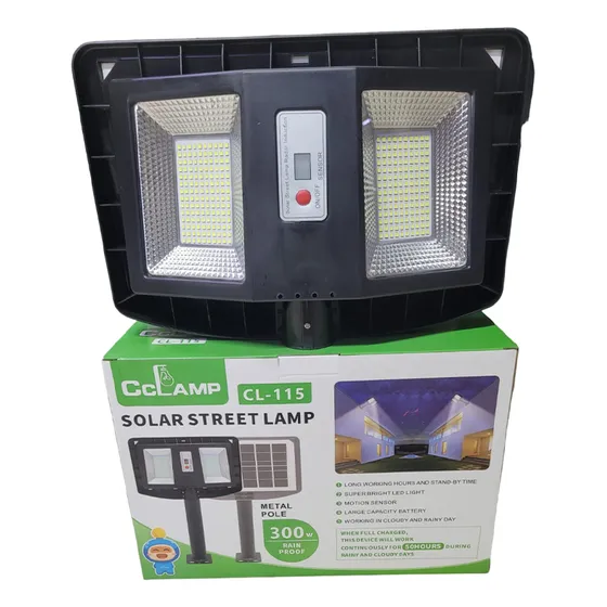 Lámpara Reflector Panel Doble Panel Solar 300w Carcasa Negro Luz Blanco Frío 110v