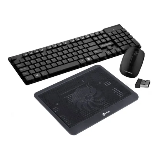 Suporte C/ Cooler + Teclado E Mouse Sem Fio Multi Tc251