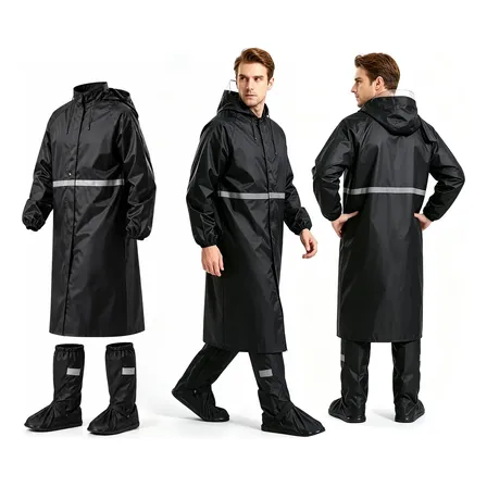 Capa De Chuva Para Motociclista Capa-de-chuva Motoqueiro Preto Tamanho Universal