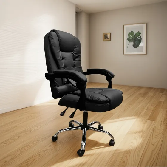 Silla De Escritorio Ejecutiva Ergonomica Oferta Premium Color Negro Material del tapizado Cuero sintético