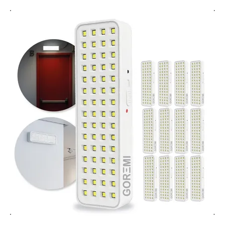 20 Luminária Emergência Lâmpada 60 Leds Recarregável Bivolt Branco-frio 127/220v