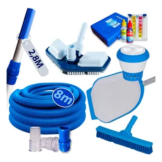 Kit Limpeza De Piscina Manutenção Mangueira 8m Aspirador Kit Limpeza De Piscina Manutenção Mangueira 8m Aspirador
