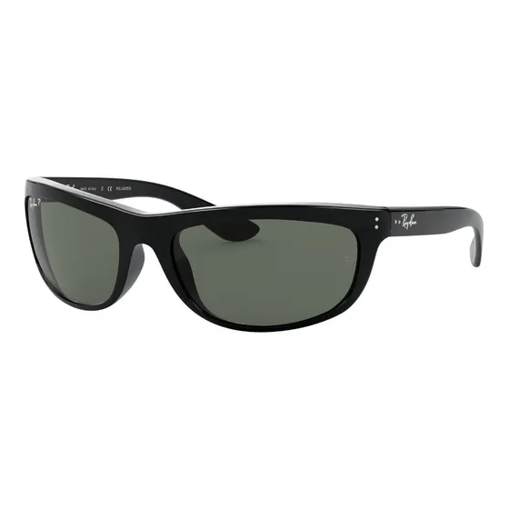 Anteojo Lente De Sol Ray Ban Balorama Polarizado Rb4089 Lente Verde Polarizado Varilla Negro Armazón Negro Diseño Envolvente