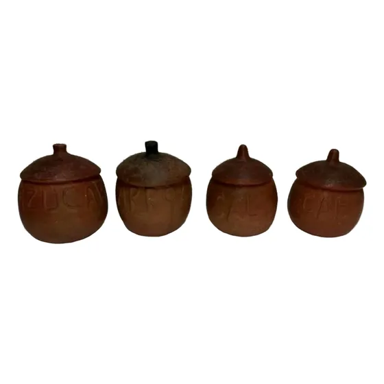 Juego De Potes De Cocina - Envases - Tarros De Barro