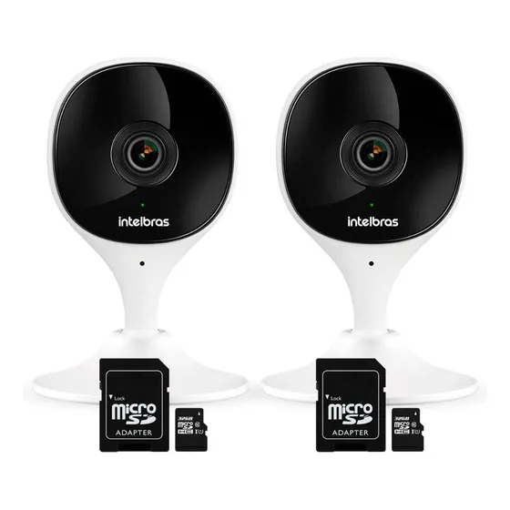 2 Câmeras Wifi Com Aúdio Ia Imx-c Intelbras + 2 Cartão 32gb