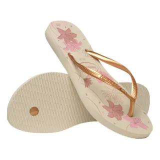 Chinelo Havaianas Feminino Slim Organic Floral Tiras Finas Chinelo Havaianas Feminino Slim Organic Floral Tiras Finas