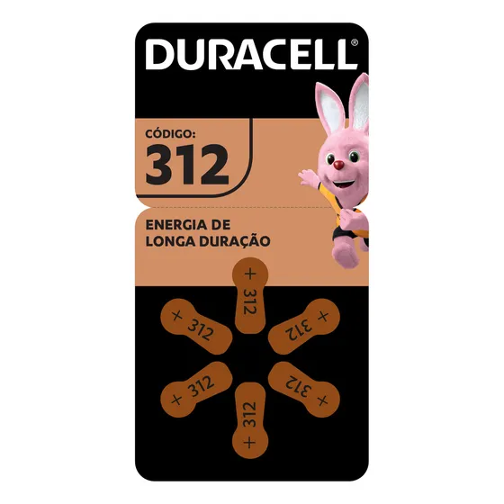 Pilha Auditiva Duracell Nº 312 Com 6 Unidades