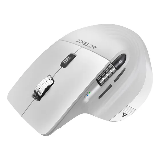 Mouse Ergonómico Acteck Profesional 2 Modos Bluetooth Mi780 Color Blanco
