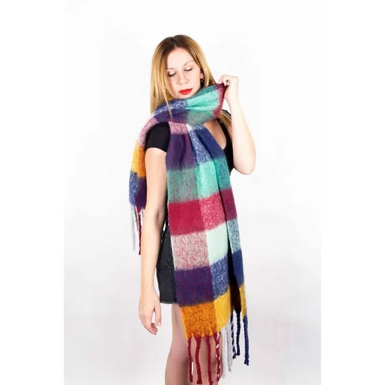 Bufanda Ruana Manton Bufandon Cuadrishe 35x180cm Importado