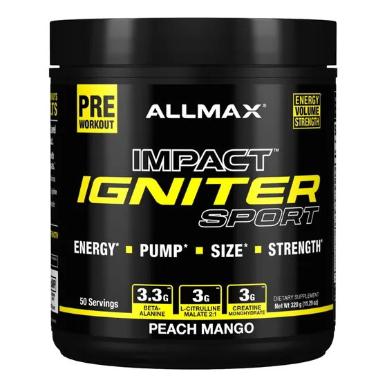 Suplemento Allmax Igniter Sport Melocotón Y Mango 320 G