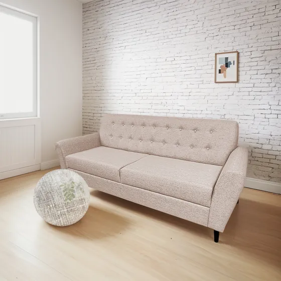 Sofá Sillón 3 Cuerpos Nórdico Tapizado Rustico