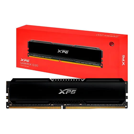 Memória RAM Para PC DDR4 CL16 3200mhz 16GB 1x16GB Adata XPG Gammix D20 AX4U320016G16A-CBK20 Preto