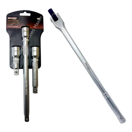 1/2'' Palanca De Fuerza 38cms + Set Prolongadores | Eurotech