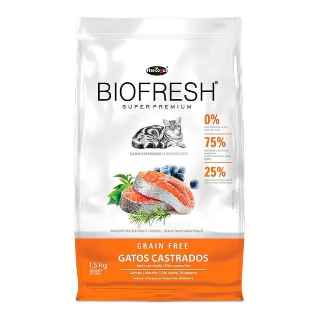 Alimento Biofresh Super Premium Gatos Castrados Salmón 7.5 kg