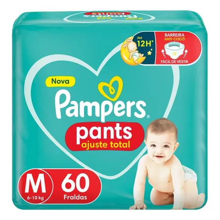 Fralda Pampers Pants Ajuste Total M 60u Médio (m) Sem Gênero