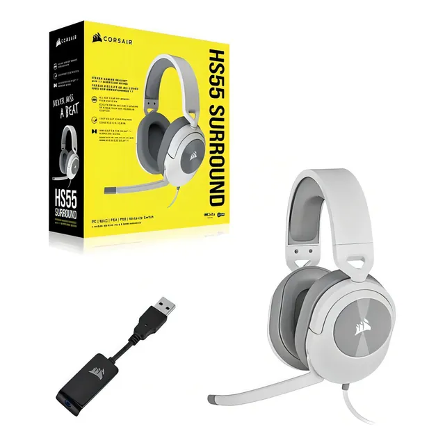 Auricular Corsair Hs55 Surround 7.1 Whiteca-9011266-na