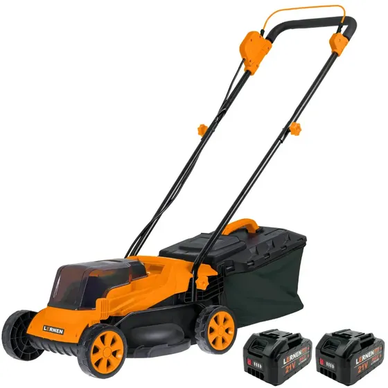 Cortadora De Pasto Inalámbrica Lernen 1.400w 40l + 2 Batería