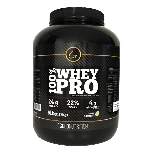 Proteína - 100% Whey Pro 5lb - Gold Nutrition Sabor Natural