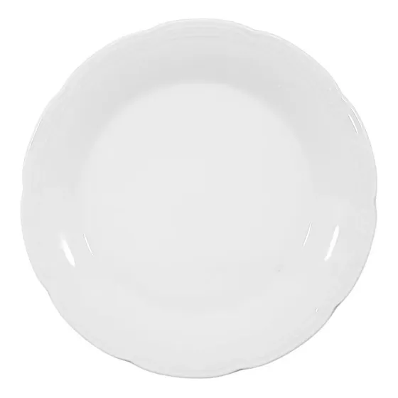 Plato Playo Porcelana Tsuji 27cm Línea Renacimiento 1800 X1 Blanco