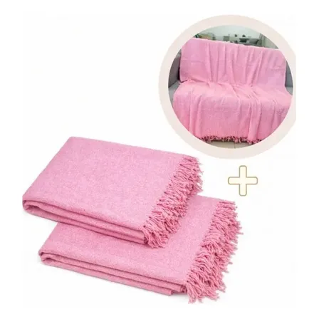 Kit 2 Mantas De Sofá 210x120cm Capa Protetora 100% Algodão