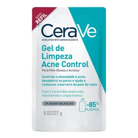 Refil Gel De Limpeza Facial Acne Control 227g Cerave Oleosa Dia/noite