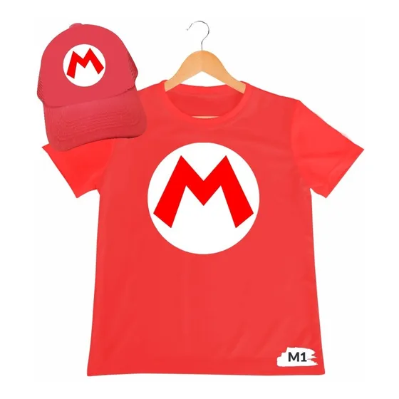 Franela Mas Gorra Para Niño Super Mario Bros Algodon