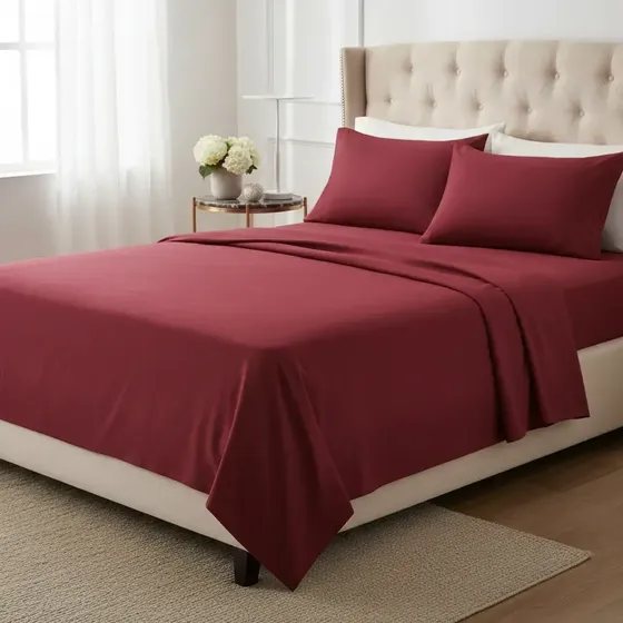 Juego De Sabanas De Polar 2 Plazas 200x230 Cm Colores Variados Con Fundas 2rl Super Suave Polar Para El Frio Color Burdeo Vinotinto