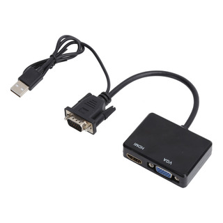 Vga Para Vga Hdmi Splitter Converter Adaptador De Áudio E Ví Vga Para Vga Hdmi Splitter Converter Adaptador De Áudio E Ví
